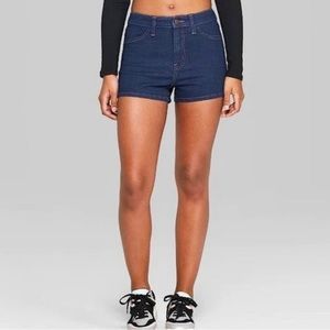 NWT Wild Fable High Rise Shorts High Waist Mom Jeans Denim Dark Indigo Blue New